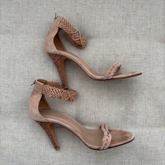 Ulla Johnson Manu Tan Suede Braided Detail Heel - Picture 5 of 8